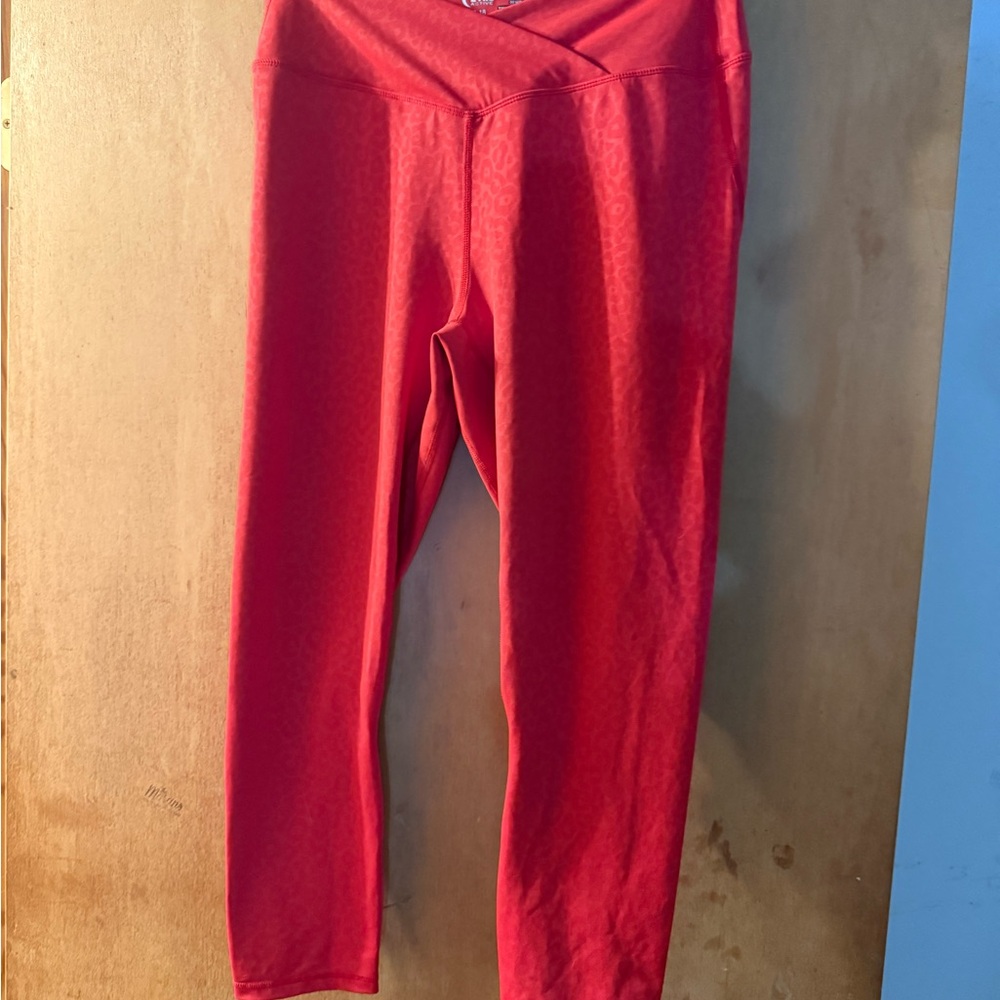 Zyia Active Red Leopard Leggings 16-18